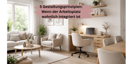 Schickes Wohnzimmer mit integriertem Arbeitsplatz