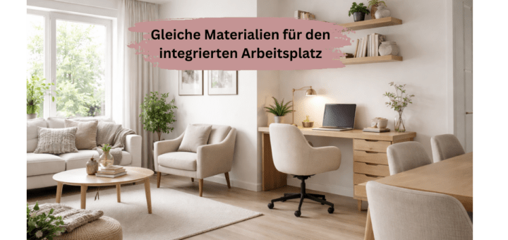 Gleiche Materialien für den Arbeitsplatz im Wozi statt neuer Akzente