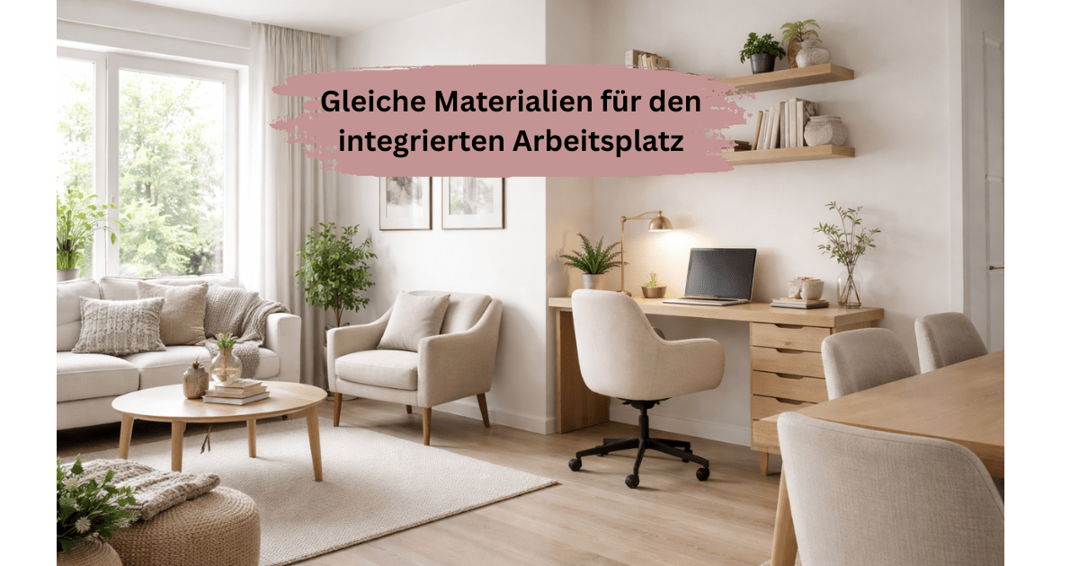 Gleiche Materialien für den Arbeitsplatz im Wozi statt neuer Akzente