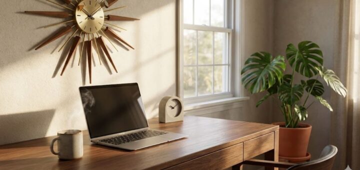 Schicke Wanduhr, Gold in Sonnenform